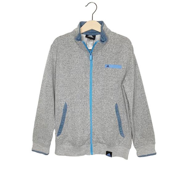 adidas Other - adidas Gray And Blue Zip Front Athletic Jacket Size Small